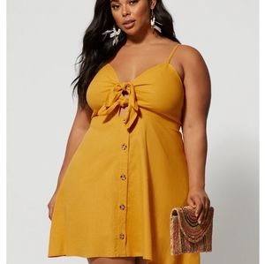 Fashion to Figure Ramona Tie-Front Linen Dress